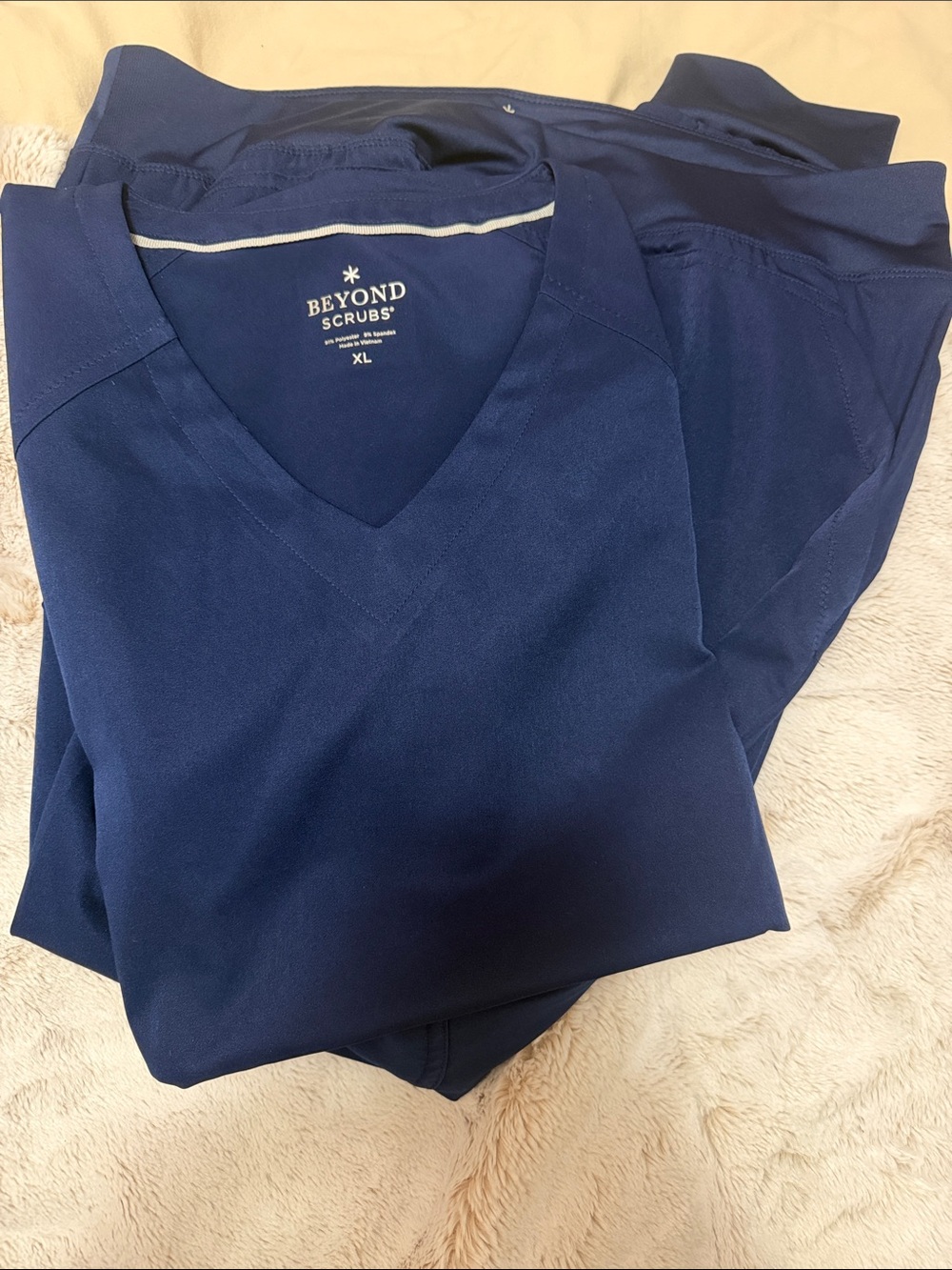 Beyond Scrubs Women's V-Neck Top in Navy